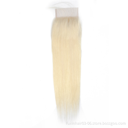 Straight Weave Blonde Hair Show 613 Color 100% Unprocessed Virgin Human Hair Hair Cuticle Lace Closure Modern Brazilian Brazil